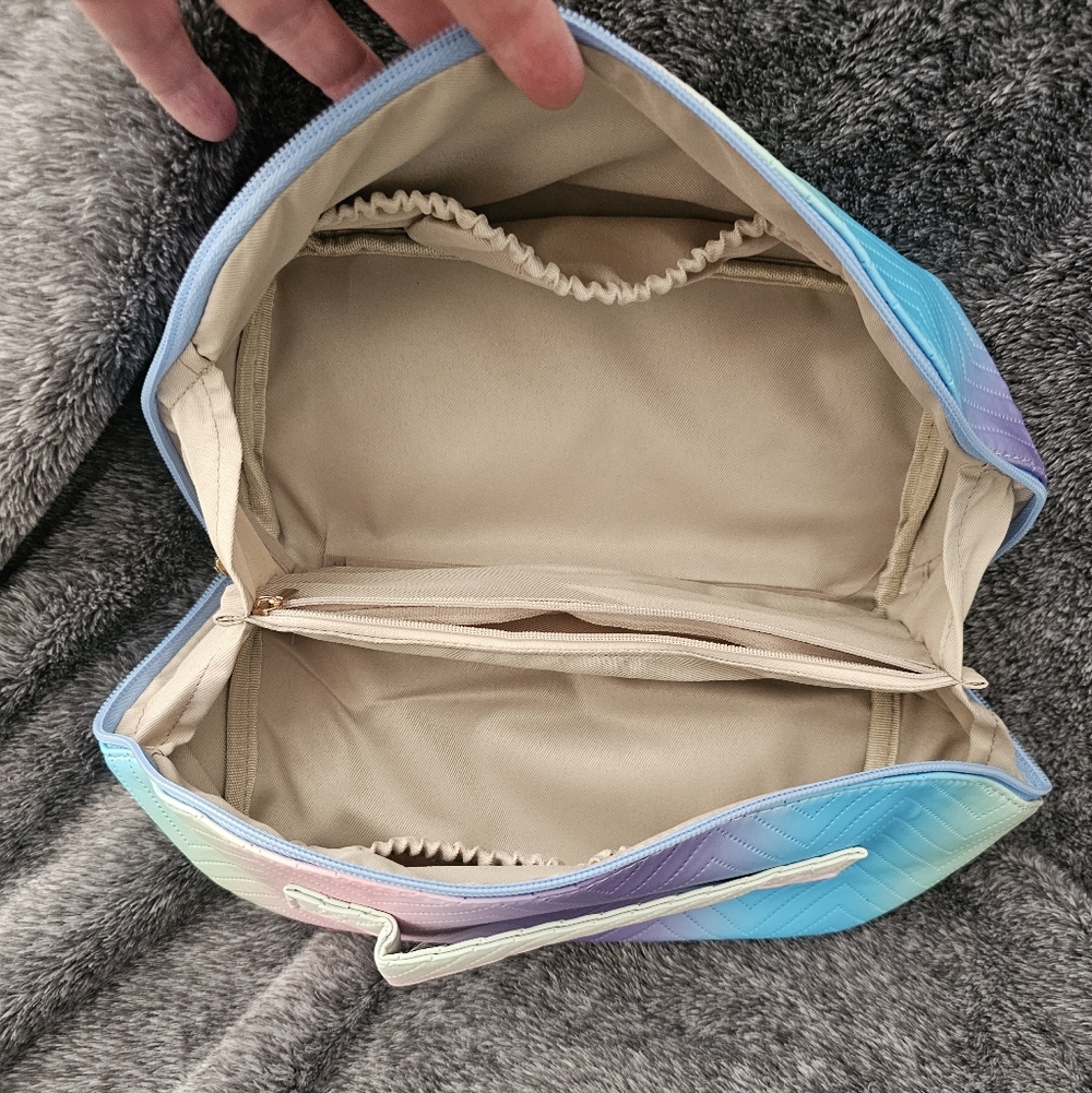 Iridescent Pastel Ombre Cosmetic Bag